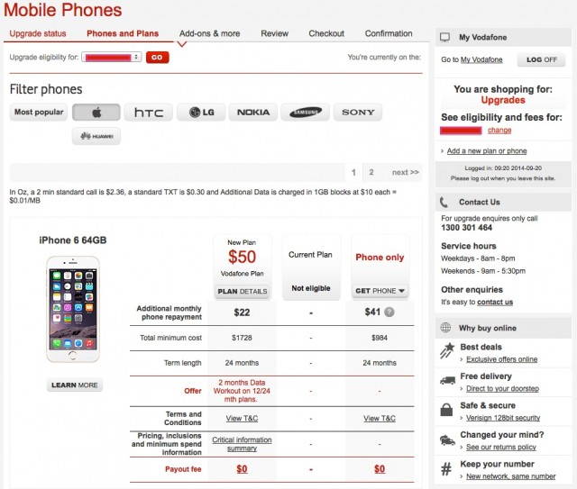 Vodafone Upgrade Offer