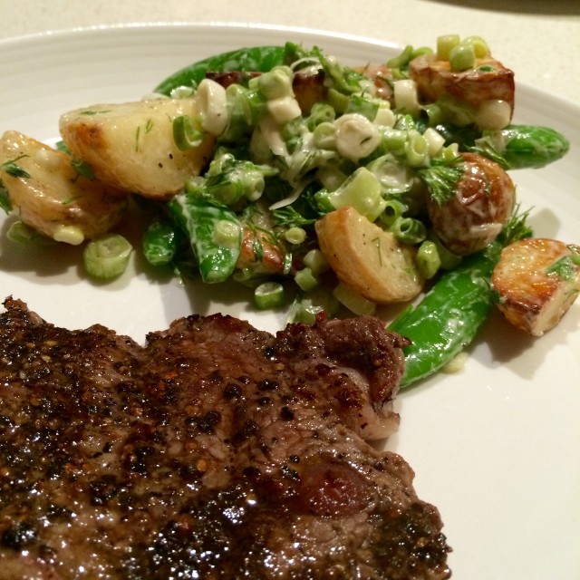 HelloFresh - Pepper Crusted Steak & Warm Potato Salad Up Close