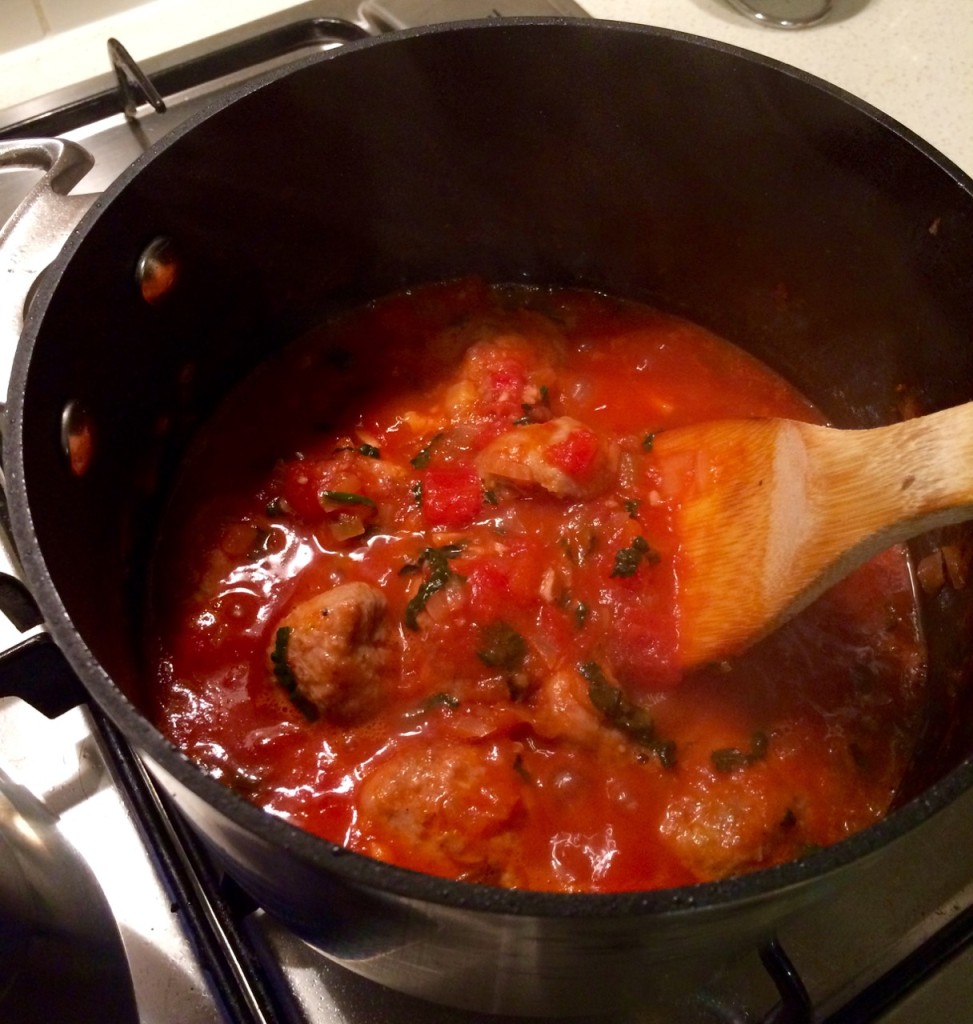 HelloFresh - Italian Spaghetti & Meatballs - Simmering